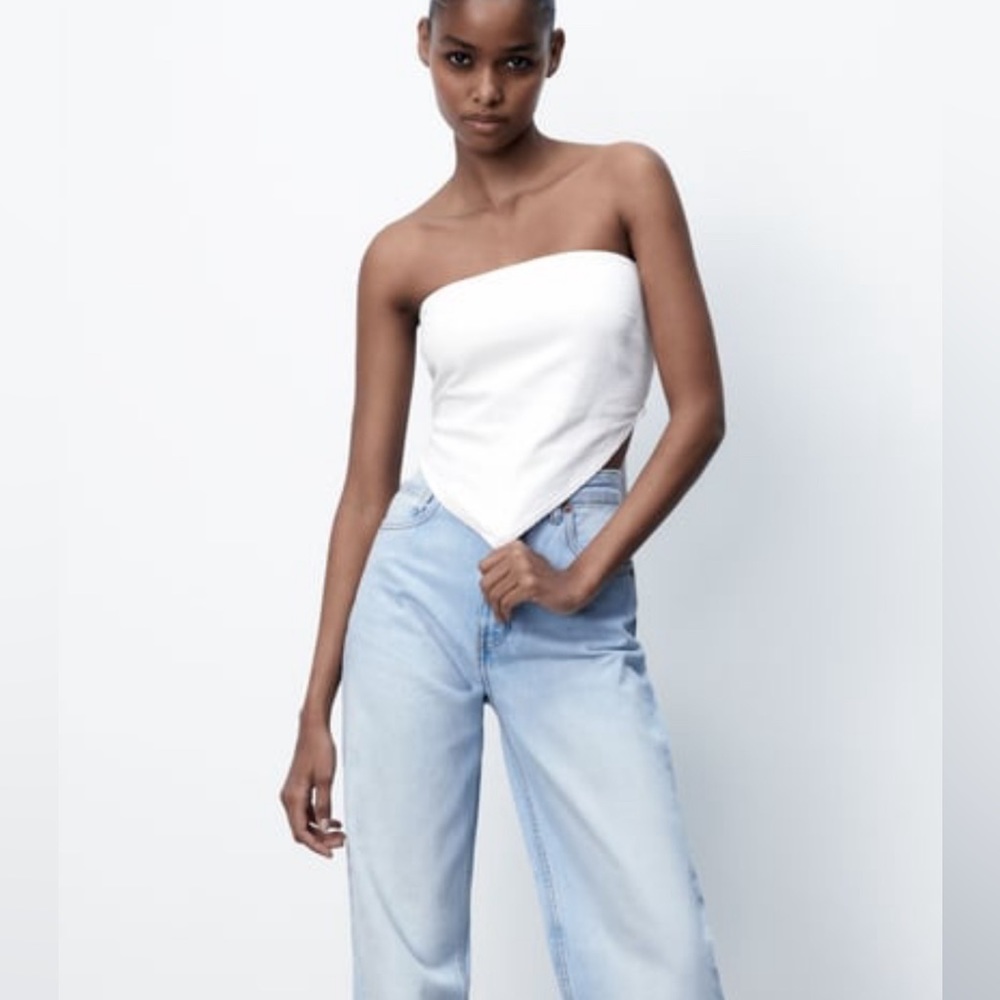White Denim Bandana Top